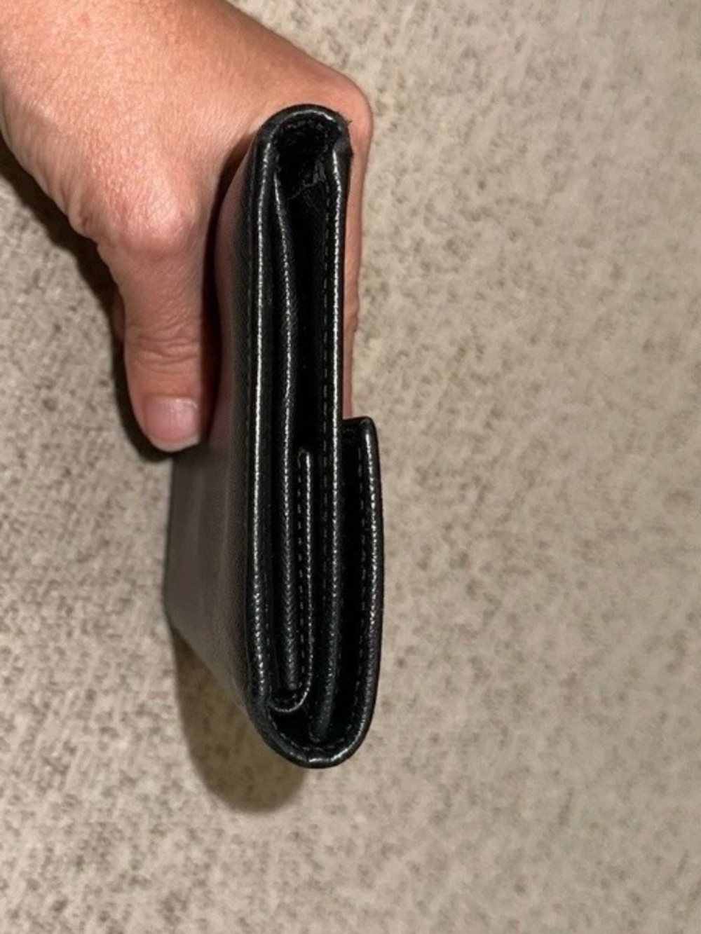 Prada Black Saffiano Leather Shoulder Wallet with Silver Chain - Picture 6 of 8